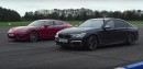 BMW M760Li vs. Porsche Panamera Turbo Contains Drag Race, Mild Drifting