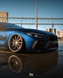 BMW M8 with custom wheels for GTA V