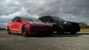BMW X3 M Competition vs Tesla Model 3 Performance drag and roll race