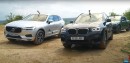 BMW X3 vs Audi Q5 vs Volvo XC60 vs the Muddy Off-road, Uphill Drag Race Included