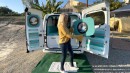Boujee Builds' Stealthy Micro Camper Van Boasts a Simple yet Unique "Beachy" Interior