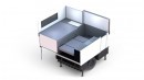 The FlexCamp camper can sit on a trailer or the bed of a truck, slides up and out to offer sleeping for four