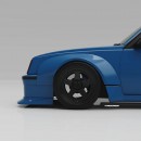 Chevy Monza slammed widebody JDM flat-six rendering by thiagod3sign