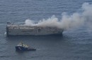 Fremantle Highway cargo ship on fire
