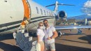 Britney Spears and Sam Asghari on private plane