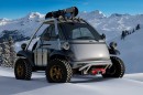 The Microlino 2.0 electric microcar goes offroading in independent design study