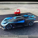 Bugatti Bolide car race virtual scene includes Peel P50 cameo from yasiddesign on Instagram