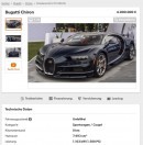 Bugatti Chiron with 0 km on the clock listed on German website