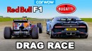 Bugatti Chiron drag races F1 Car