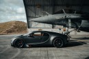 Bugatti Chiron Sport Les Légendes du Ciel and Dassault Rafale Marine fighter jet