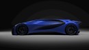Bugatti EB4 concept rendering by Francesco Ruga on Behance