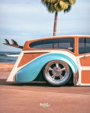 Bugatti “Woody Gatty” 57SC Atlantic California custom rendering by adry53customs