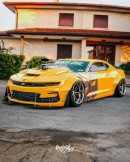 Bumble Bee Chevy Camaro Blower Gang Mad Max Interceptor rendering by adry53customs