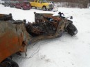 Burned-down Dodge Challenger Hellcat