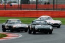 Classic Jaguars racing at Silverstone Circuit