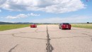 Ford Mustang vs Chevy Corvette Drag Race & Roll Race