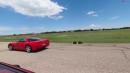Ford Mustang vs Chevy Corvette Drag Race & Roll Race