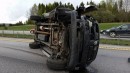 Dodge Ram pickup truck crashed in Norway