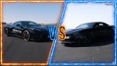 C8 Chevrolet Corvette vs. Chevrolet Camaro SS drag and roll races on Daniel Abt