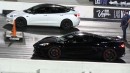 C8 Chevy Corvette vs Tesla Model 3 drag on Wheels Plus