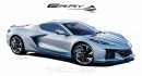 C8 Chevy Corvette E-Ray unofficial rendering by Peter Chilelli