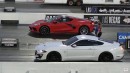 C8 Chevy Corvette vs Ford Mustang GT drag races on Wheels