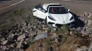 C8 Corvette Crashes Into a Pile of Rocks