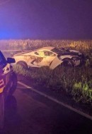 C8 Corvette Crashes, Looks Like a Glorified Scarecrow On Someone's Muddy Field