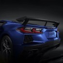 C8 Corvette High Wing Spoiler, Visible Carbon Fiber Ground Effects from ACS Composite