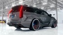 Cadillac Escalade-V slammed widebody rendering by carmstyledesign