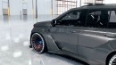 Cadillac Escalade-V slammed widebody rendering by carmstyledesign