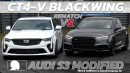 Cadillac CT4-V Blackwing vs Audi S3 on ImportRace