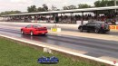 Cadillac CTS-V Sport Wagon drag races Turbo Pontiac Firebird Trans Am on DRACS