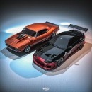Camaro vs Supra rendering