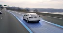 Tesla Model S driving with Autopilot