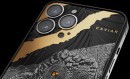 The Tyrannophone from Caviar is an iPhone 13 Pro with gold and a real dinosaur tooth on the back