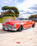 1953 Buick Convertible Lead Sled Bagged Widebody rendering by adry53customs