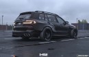 2023 BMW X7 LCI M60i slammed widebody tuning rendering by mikhail_sachko