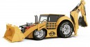 Caterpillar Inc. backhoe loader turned Hot Rod dragster in render by wb.artist20 on Instagram