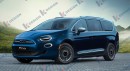 Fiat Grand 500e Chrysler Pacifica CGI mashup by KDesign AG