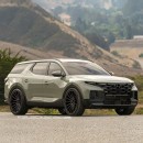 Hyundai Santa Cruz 7-seater SUV tuned rendering by kelsonik on Instagram