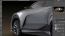 Lexus GZ crossover sedan rendering by Theottle