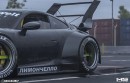 Porsche Taycan 911 GT3 Limoncello RWB Aero Warrior rendering by mikhail_sachko
