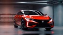 2025 Toyota Corolla vs 2025 Honda Civic renderings by Q Cars & PoloTo