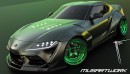 Toyota GR Supra widebody drift project with transparent hood rendering by musartwork