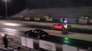 Dodge Challenger SRT Hellcat drag races Pontiac GTO, BMW 3 Series and classic Chevy Camaro on DRACS