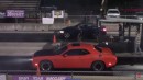Dodge Challenger SRT Hellcat drag races Pontiac GTO, BMW 3 Series and classic Chevy Camaro on DRACS