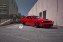 Challenger Hellcat With Liberty Walk Kit and PUR Wheels Is the Red Hulk