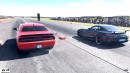 Dodge Challenger SRT Hellcat vs Mercedes-AMG GT R drag race