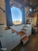 This tiny home on wheels comes with a private balcony